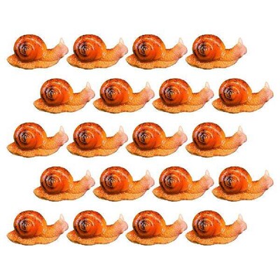 20 Pcs Decorations Snail Ornament Mini Ceramics Animal