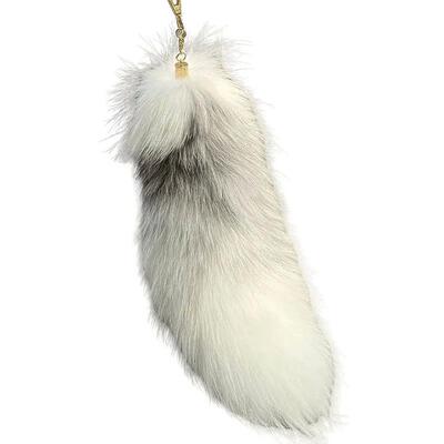 Huge Fluffy Faux Fur Fox Tail Keychain Therian Tail Fox Tail