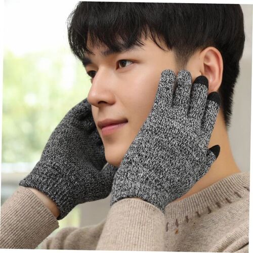Knit couple gloves for men women winter warm non-slip glove