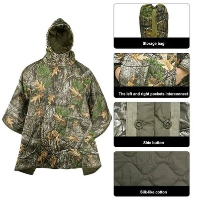 Outdoor Camping Cape Sleeping Bag Winter Wearable Cloak Blan