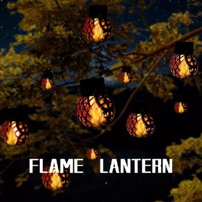 4PCS LED Outdoor Flame Effect Hanging Lantern Waterproof