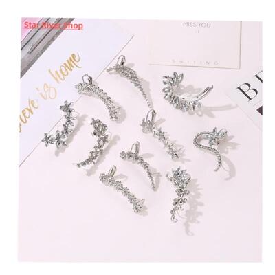 Bohemian NO Piercing Crystal Rhinestone Ear Cuff Wrap Stud C