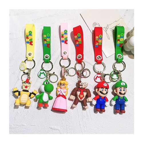 New Cute Super Mario Bros Keychain Game Mario Figure Key Cha