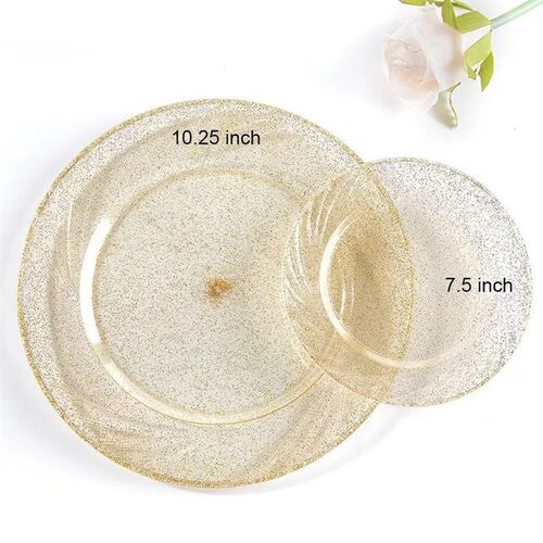 25 pcs disposable high quality clear plastic plates, perfect