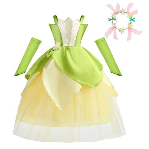 Tiana Dress Girls Black Princess Costume Cosplay Halloween