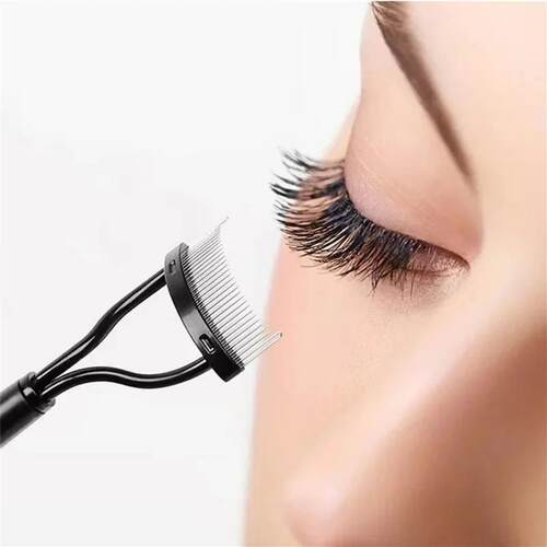 Portable Eyelash Brush Comb Mascara Curl Eye Lash Stainless