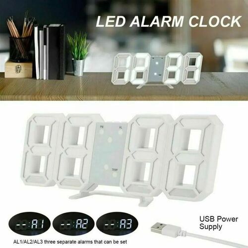 3d Led Digital Alarm Clock Three-dimensional Wall Clock Cloc