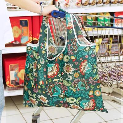 Foldable Supermarket Portable Shopping Bag, Thick Large Capa