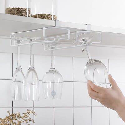 No Drilling Metal Wine Glass Holder - Stemware Rack for Unde