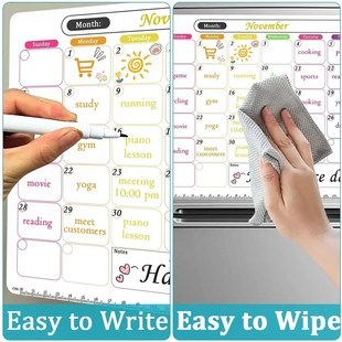 Fridge Magnetic Whiteboard Calendar Dry Erase Calendar for R