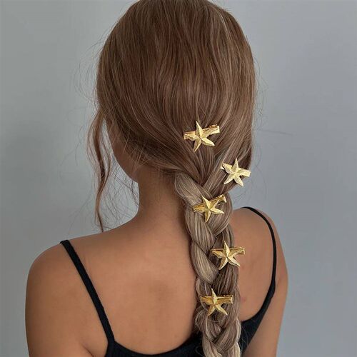 2025 New Summer Beach Starfish Conch Heart Star Hair Clip Ba