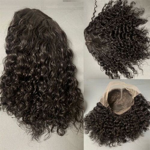 Bob Lace Wig Black Curly For Women Deep Water Curly Wave Hum