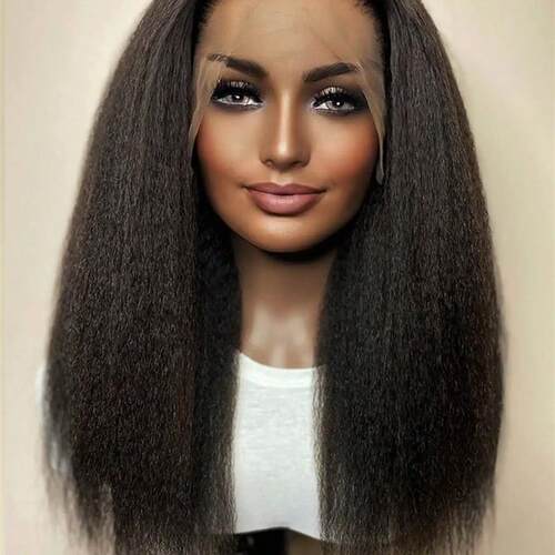Soft Natural Yaki 26Inch 180Density Long Black Kinky Straigh
