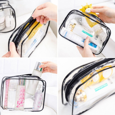 Transparent Cosmetic Bag PVC Women Zipper Clear Makeup Bags