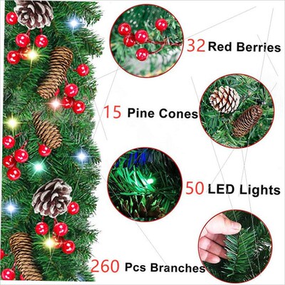 pvc Christmas door hanging decoration crypto rattan加密藤条