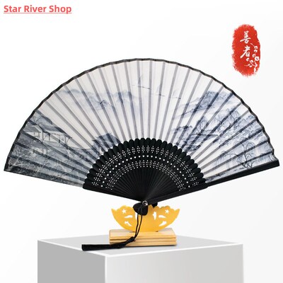 Silk Folding Fan Chinese Style Handmade Painting Fan Home