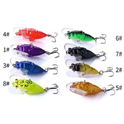 Cicada Fishing Lures For Bass 8 Pieces Simulation Baits