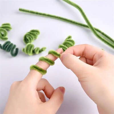 100pcs Colorful Chenille Stems Pipe Cleaners Plush Tinsel St