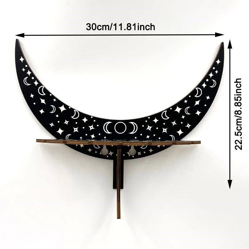 Wall Mounted Moon Candle Holder Display Crystal Hanging Plac