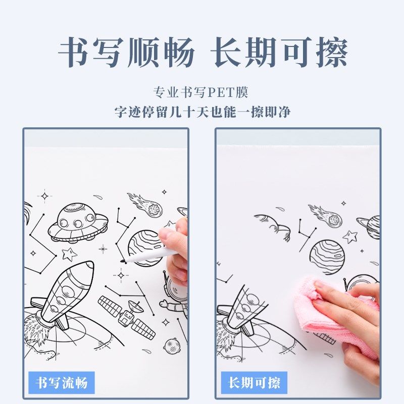 静电白板墙贴可移除擦写不伤墙儿童房卧室涂鸦画画写字板墙壁贴纸,家居饰品,涂鸦墙贴,淘宝优惠券,粉丝福利购,淘宝优惠卷