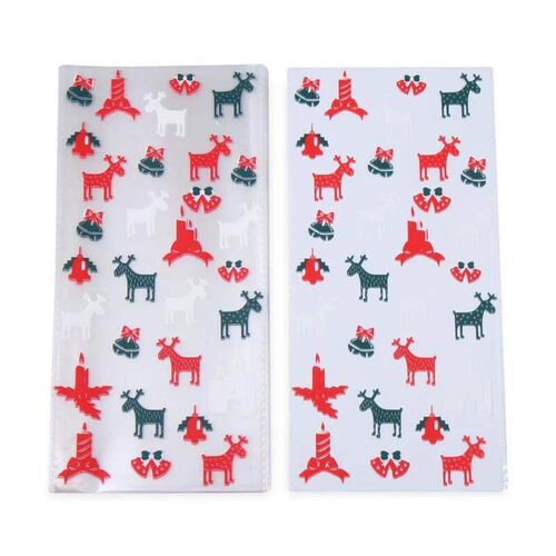 50Pcs Xmas Cookie Packing Bags Christmas Cellophane Party Ba