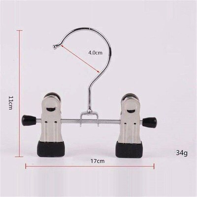 B59A12Pcs Adjustable Stainless Steel Shoe Rack Pants Folder