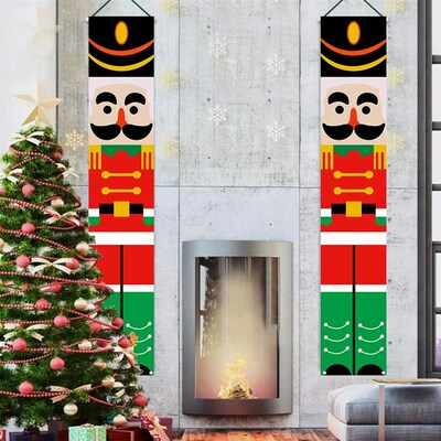 Christmas Nutcracker Banner Decorations Outdoor Solider Chri
