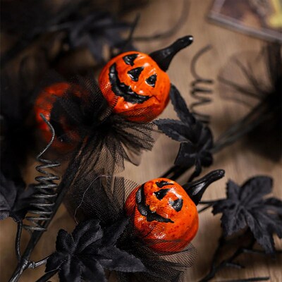 Halloween Decoration Flower Black Terrifying Pumpkin