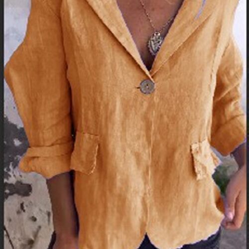 2025 Artistic Relaxed Linen Cotton Blazer for Women Early Au