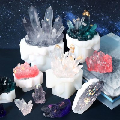 Crystal Cluster Mold Silicone Epoxy Resin Mold DIY Rockery C