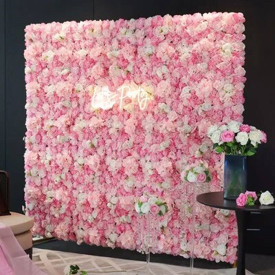 12PCS Artificial Flowers Roses Wall Panel 3D Flower Backdrop
