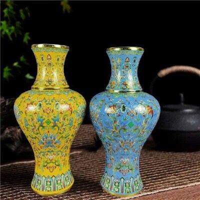 37cm Jingdezhen Ceramic Antique Enamel Colored Vase Flower