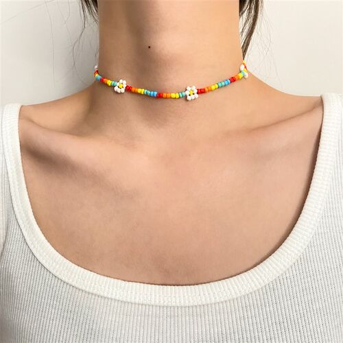 Summer Boho Korea Lovely Daisy Flowers Colorful Beaded Charm