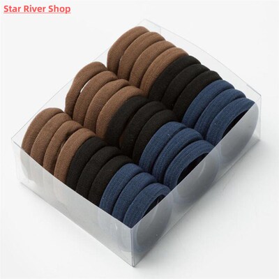 30Pcs Elastic Hair Accessories For Women Kids Black Pink Blu
