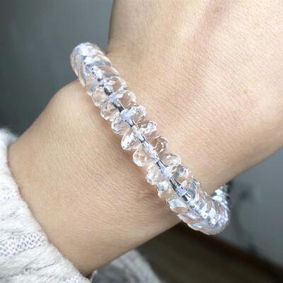 6 8 10mm Faceted Clear Quartz Crystal Beads Round Rondelle L