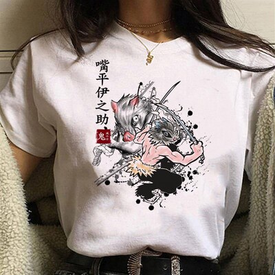 Demon Slayer Kimetsu No Yaiba t shirt women manga funny Y2K