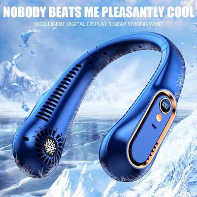 Hanging Neck Fan Digital Display Power Ventilador Bladeless