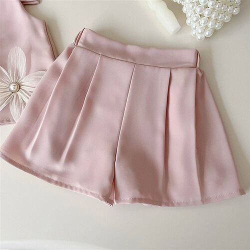 Childrens Suit For Girls Summer Cute Three Flowers Short Sl