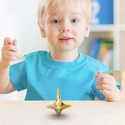 Metal Spinning Tops Alloy Gyro Silver Steel Novelty Spin