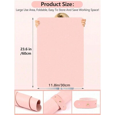1/2pcs Pink Nail Art Table Mat Portable Foldable Nail Art Ar
