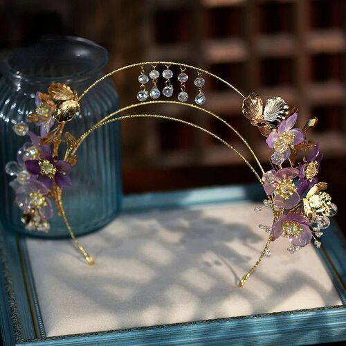 Chinese Wedding Crystal Virgins Crown Tiara Bride Classical