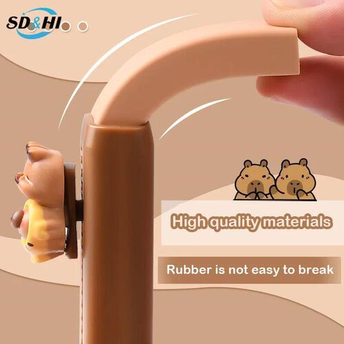 Kawaii Push Pull Capybara Eraser Soft Shool Supplies Clean M