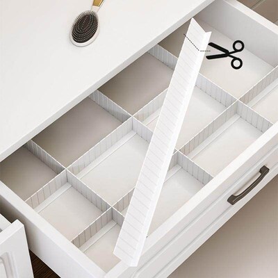 Adjustable drawer dividers, customizable surround partition,