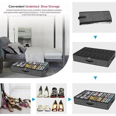 Shoe Storage Organizer box for Under Bed, Fit 12 Pairs, Coll