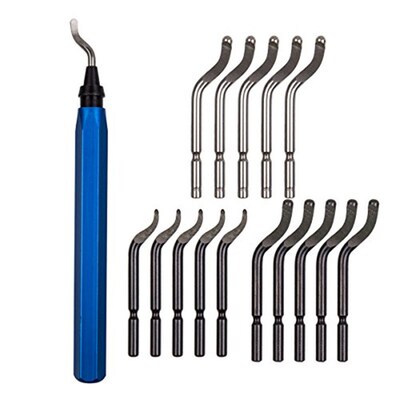 Handle Burr Metal Repair Deburring Tool Kit 15pc Router Bit