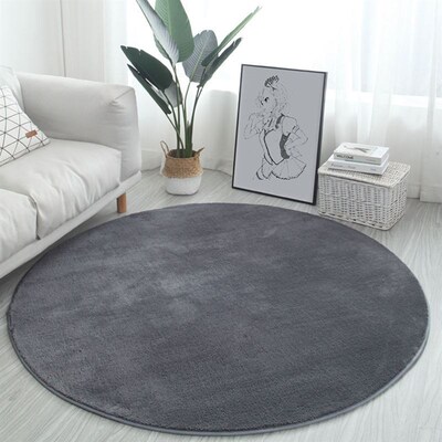 Round Fluffy Area Rug for Bedroom Soft Shaggy Carpet Circle