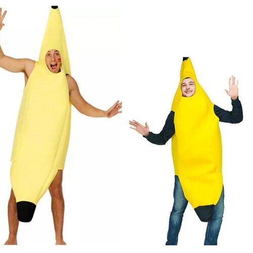 Adult Unisex Funny Banana Suit Yellow Costume Light Hallowee