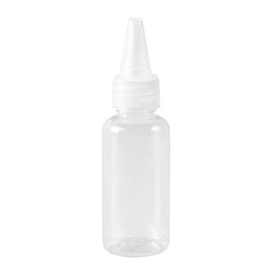 Clear pointed squeeze bottle, plastic dropper bottle, small