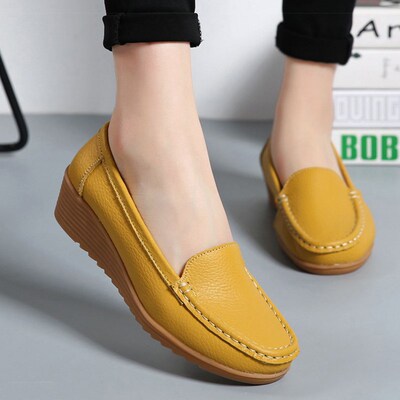 Women Shoes 2023 New Leather Flat Shoes Slip On Women Loafer
