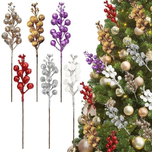 10Pcs Christmas Decoration Artificial Berry Bouquet Xmas ree